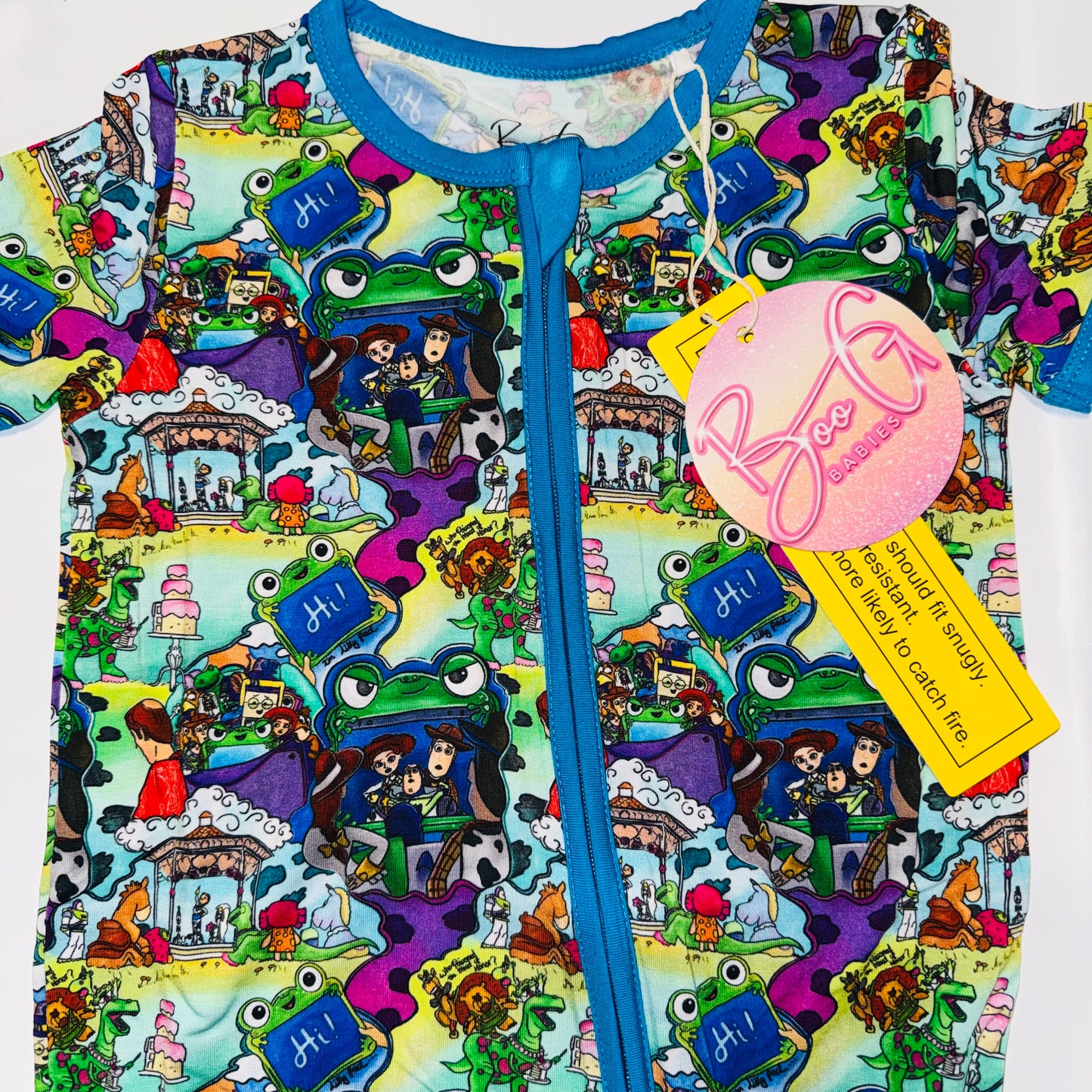 Lily Pad Playdate Bamboo Shorty Zippy