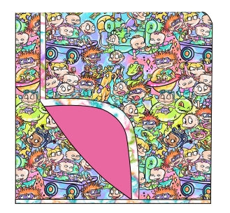 90’s Playdate Minky Rabbit Fur Plush Back Bamboo Blanket 60x85”