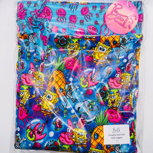 Pineapple Sea Party Bamboo Adult Joggers