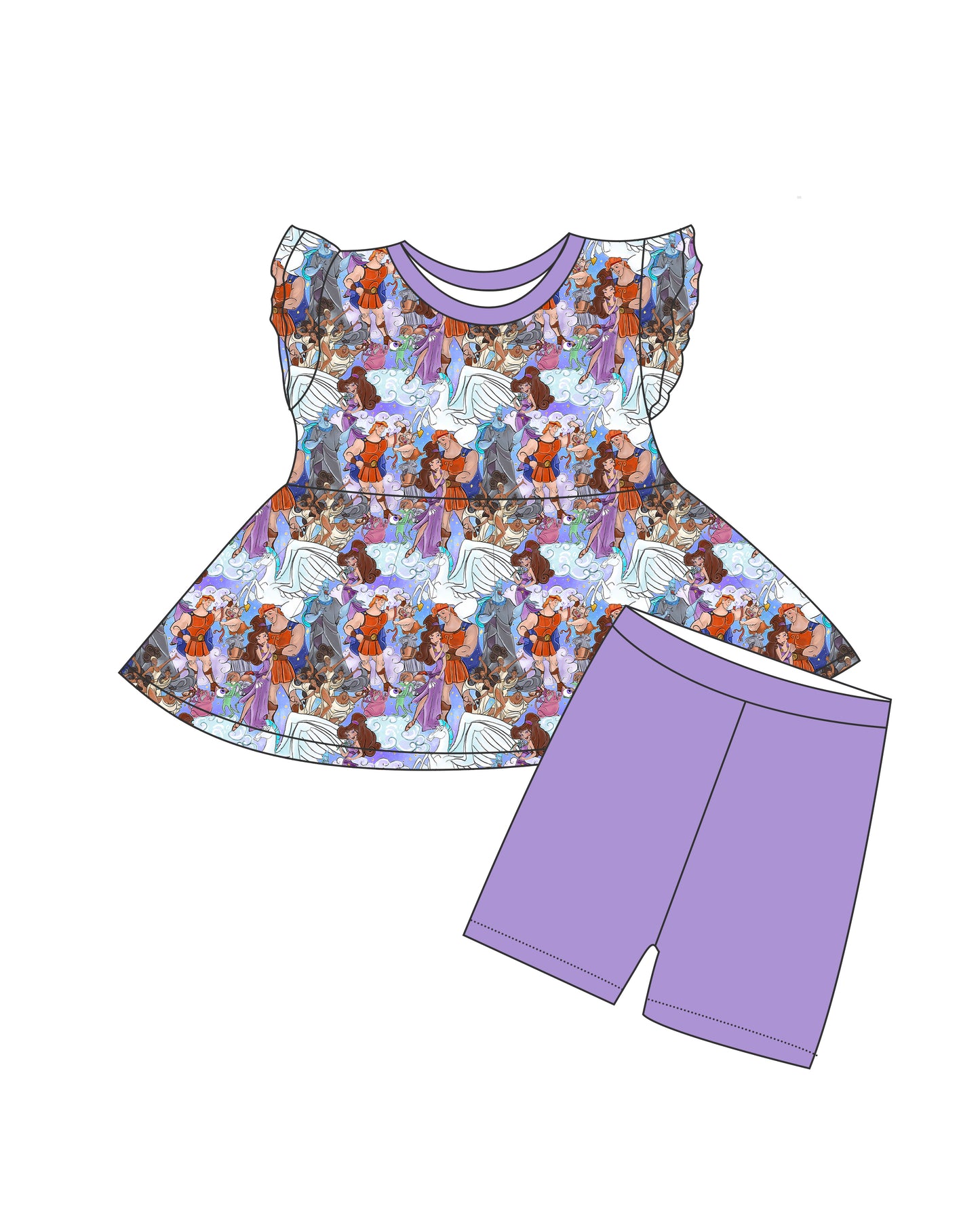Olympus Vibes Bamboo 2pc Peplum and Shorts Set