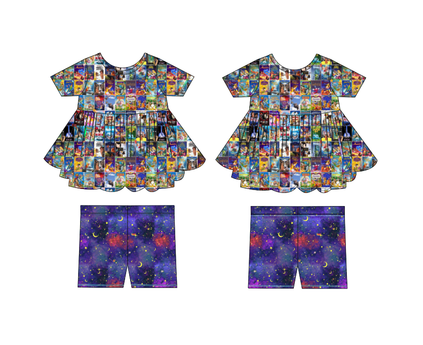 Movie Night Bamboo 2pc Peplum and Shorts Set