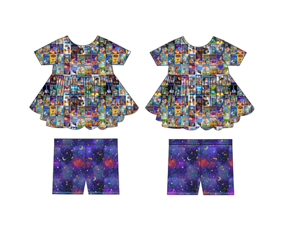 Movie Night Bamboo 2pc Peplum and Shorts Set
