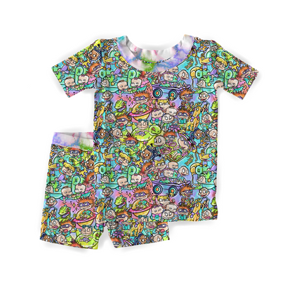 90’s Playdate Bamboo 2pc Short Sleeve and Shorts Set