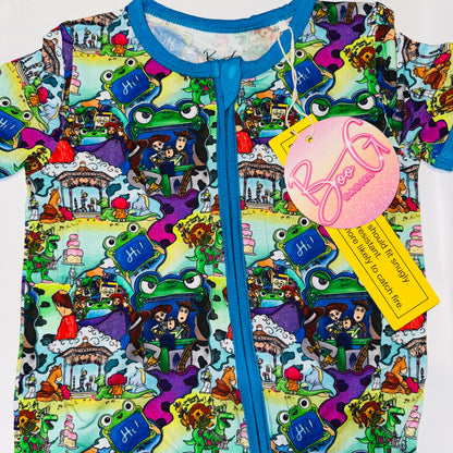 Lily Pad Playdate Bamboo Shorty Zippy