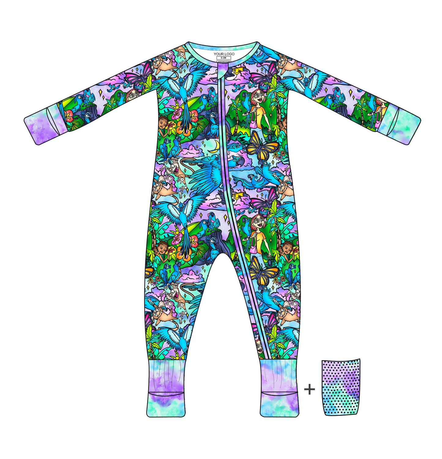 Birds of Paradise Bamboo Long Sleeve Convertible Zippy