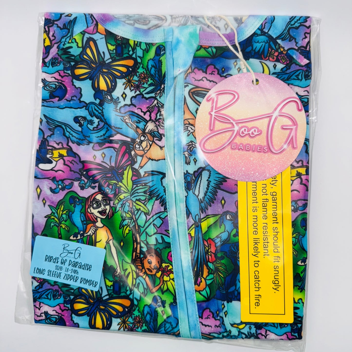 Birds of Paradise Bamboo Long Sleeve Convertible Zippy