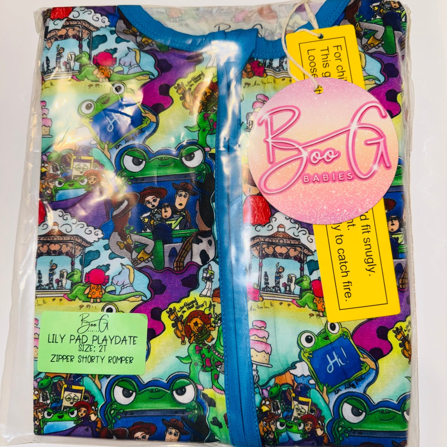 Lily Pad Playdate Bamboo Shorty Zippy