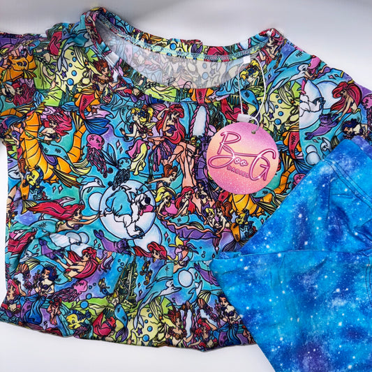 Oceans Treasures Bamboo 2pc Peplum and Shorts Set