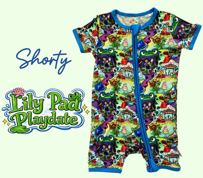 Lily Pad Playdate Bamboo Shorty Zippy