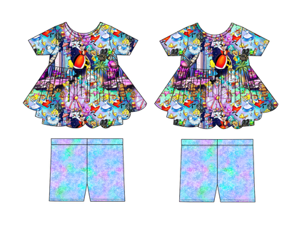 Hollywood Land Bamboo 2pc Peplum and Shorts Set