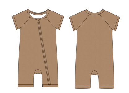 Little Latte Bamboo Shorty Zippy Romper