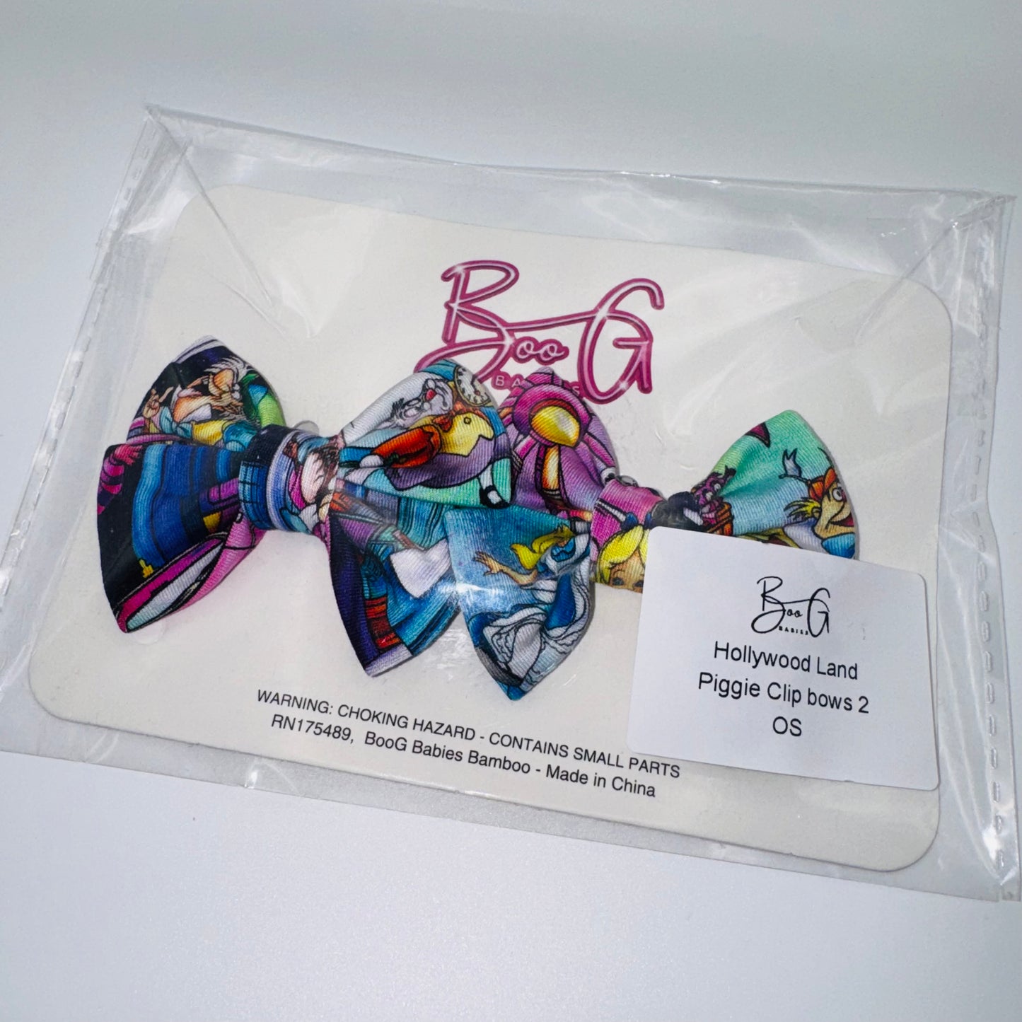 Hollywood Land Piggie Bamboo Bow Clips