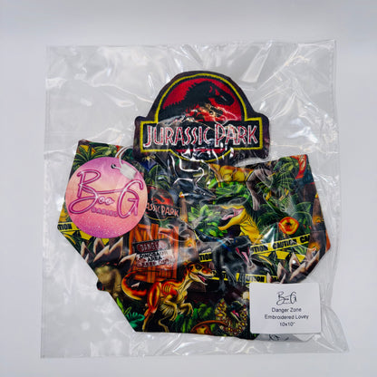 Danger Zone Embroidered Blanket Lovey