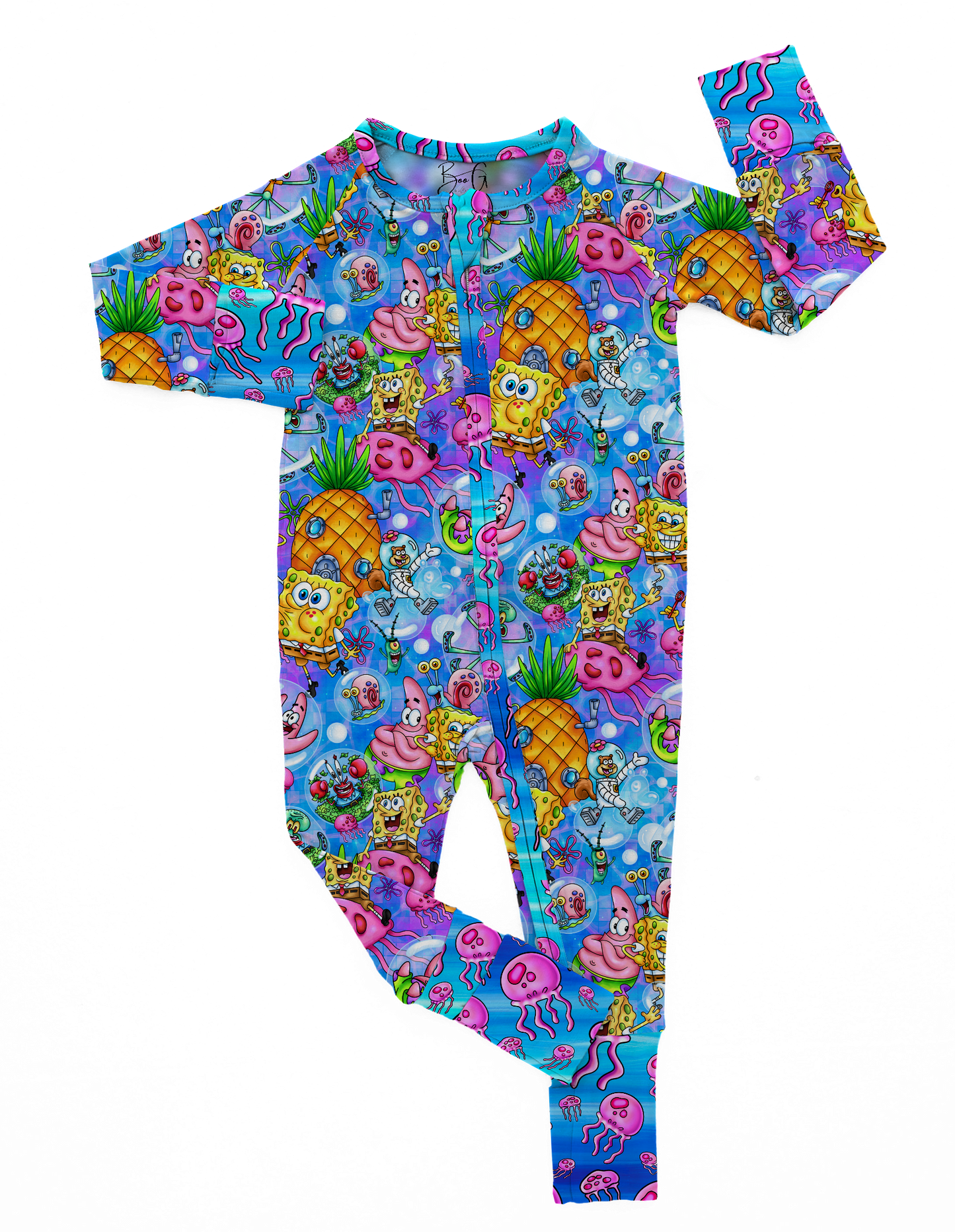 Pineapple Sea Party Bamboo Long Sleeve Convertible Zippy
