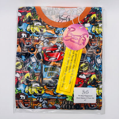 Pit Stop Playground Bamboo 2pc Short Sleeve and Shorts Set
