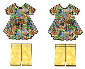 Yellow Brick Road Bamboo 2pc Peplum and Shorts Set