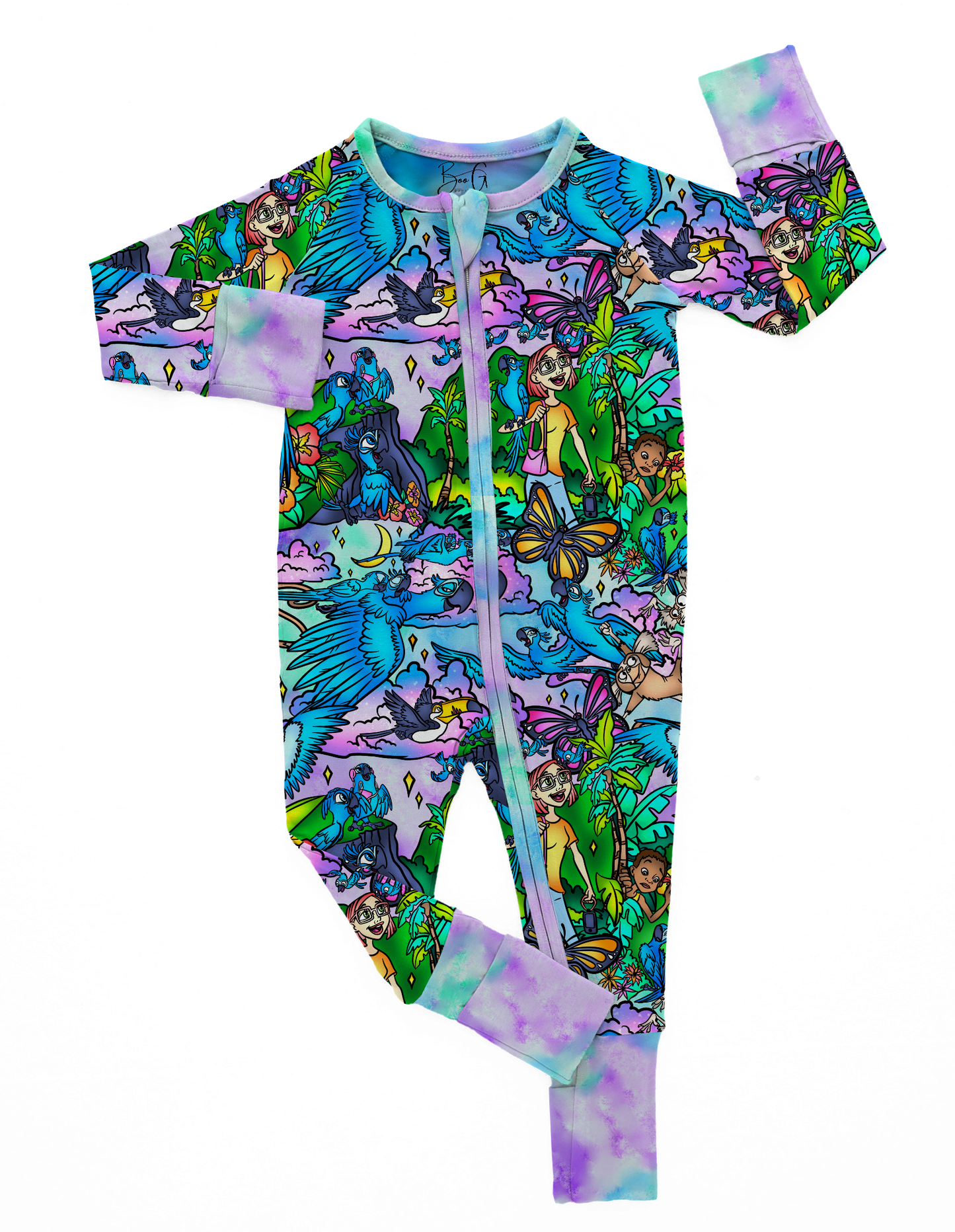 Birds of Paradise Bamboo Long Sleeve Convertible Zippy