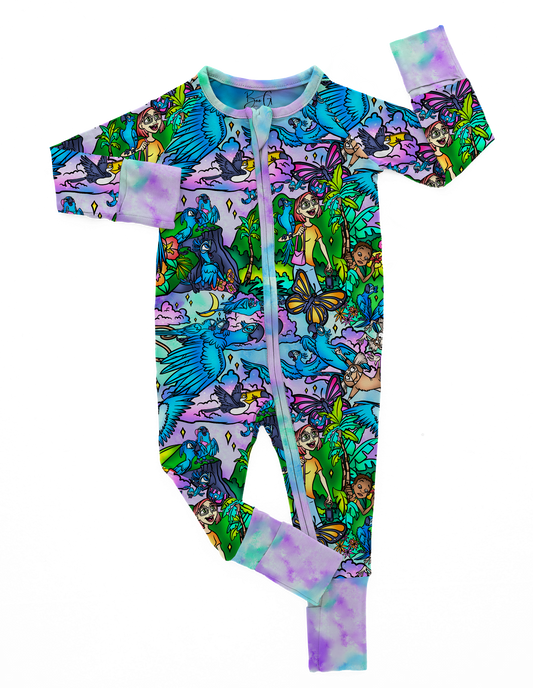 Birds of Paradise Bamboo Long Sleeve Convertible Zippy