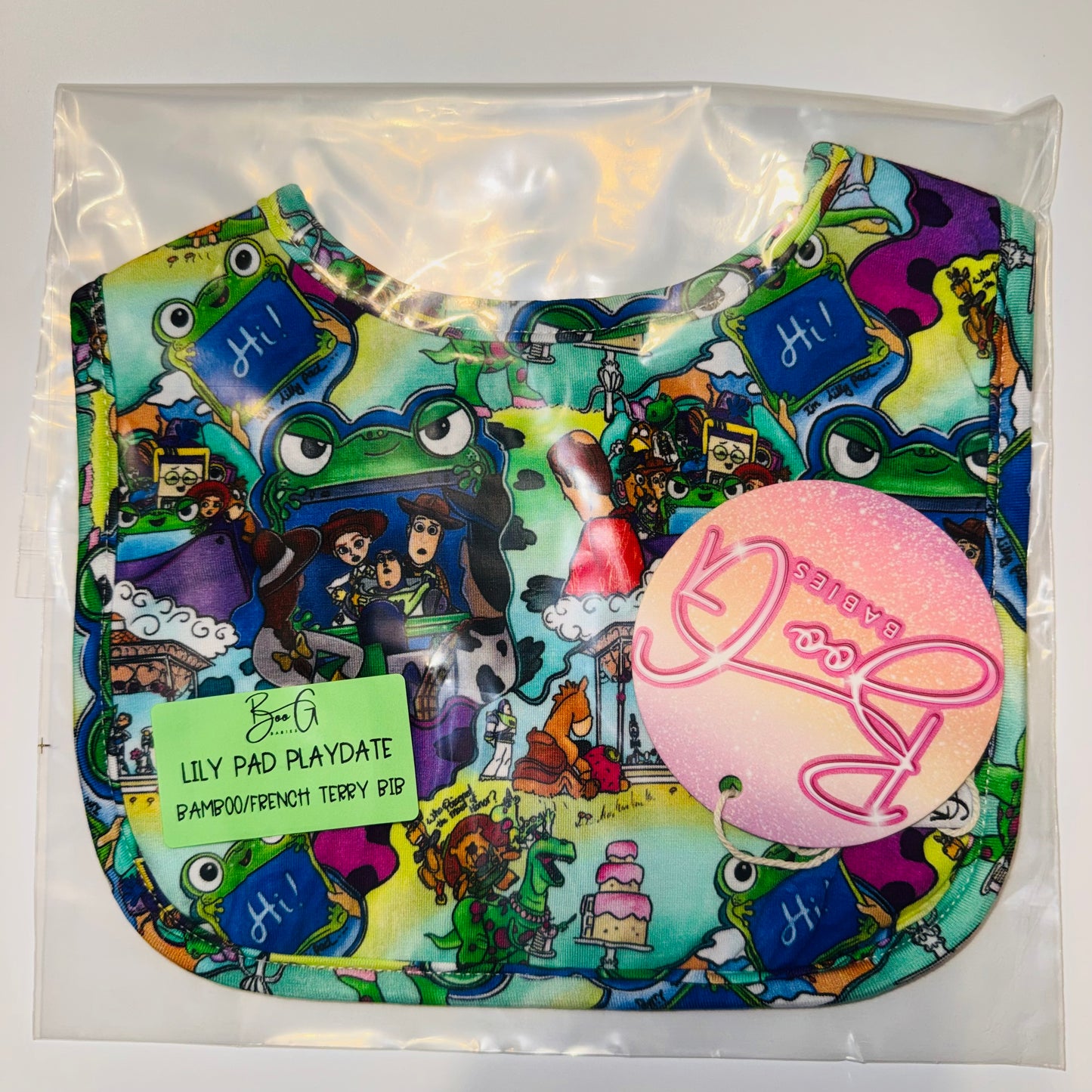 Lily Pad Playdate Bamboo Bib