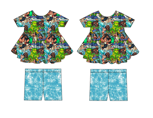 Island Magic Bamboo 2pc Peplum and Shorts Set