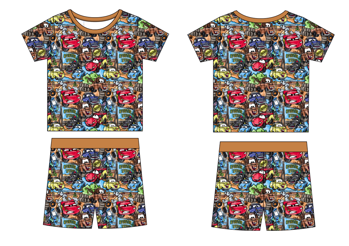 Pit Stop Playground Bamboo 2pc Short Sleeve and Shorts Set