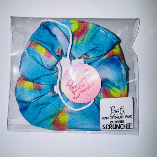 Dino Daydream Park Rainbows Scrunchie