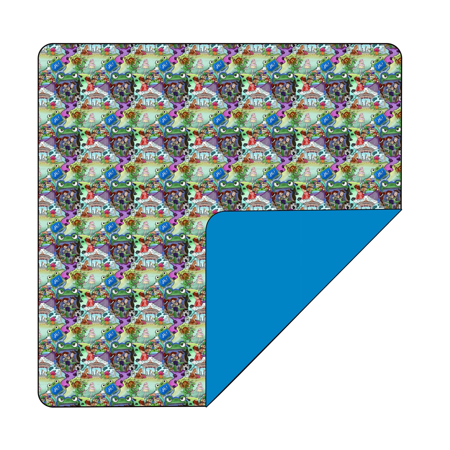 Lily Pad Playdate Triple Layer Bamboo Blanket