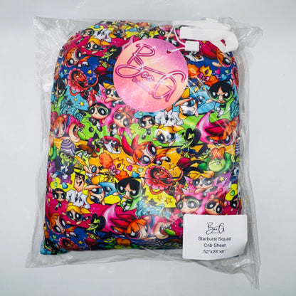 Starburst Squad Bamboo Standard Crib Sheet