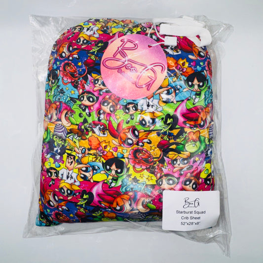Starburst Squad Bamboo Standard Crib Sheet