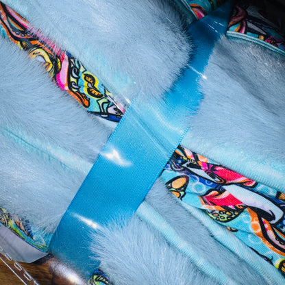 Reef Rascals Minky Rabbit Fur Backed Bamboo Blanket 60x85”