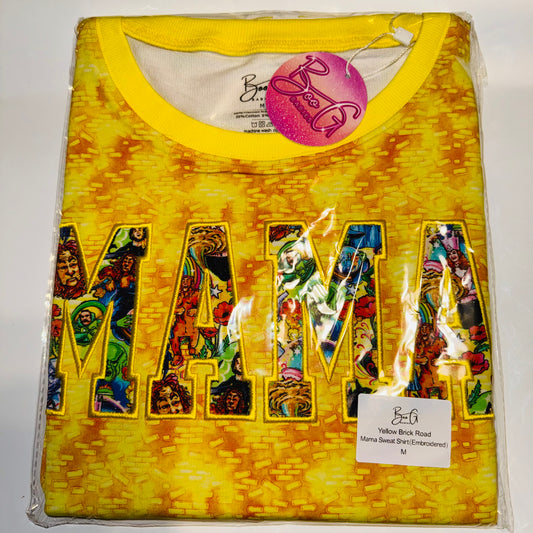 Yellow Brick Road Bamboo Mama Embroidered Crewneck Sweatshirt