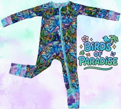 Birds of Paradise Bamboo Long Sleeve Convertible Zippy