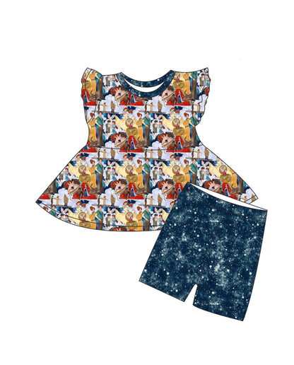 The Grand Duchess Bamboo 2pc Peplum and Shorts Set